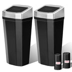 Car Trash Can with Lid - 2 Packs Mini Car Garbage Can Bin for Cup Holder - Silve Small Leakproof Vehicle Trash Bin for Back Seat, Cute Automotive Accessories Organizers and Storage for Door SUV Truck