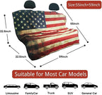 Waterproof Back Seat Cover for Dogs and Kids, Car Seat Protector Under Baby Car Seat, Child and Dog Car Seat Cover Blanket for Rear Bench(American Flag Red, Rear Bench Seat Towel)