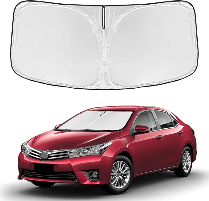 Car Sunshades for Toyota Corolla 2009-2013 Windshield Sun Shade | 4 Layers for Front Windows Shade Cover Custom Fit Corolla Sun Visor 250T Retractable Shade Blocks UV Rays Car Accessories