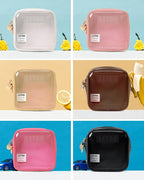 Clear Sunscreen Bags For Beach Pool,Waterproof Mini Sun Bag Travel Toiletry Makeup Bag,Travel Beach Pool Summer Essentials SPF Bag For Women Girls(Mini Black)