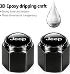 Tire Valve Stem Caps Cover for Jeep Metal Car Wheel Air caps Auto Valve Stem Caps Accessories 4 Pack Black