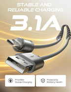 Coiled USB C Cable, 2 Pack for Android Auto & CarPlay Cable, Short USB A to USB C Cable Compatible with iPhone 17/16/15, Samsung Galaxy S25/S24/S23 A15/A14, Google Pixel 9/8, Space Gray 6FT