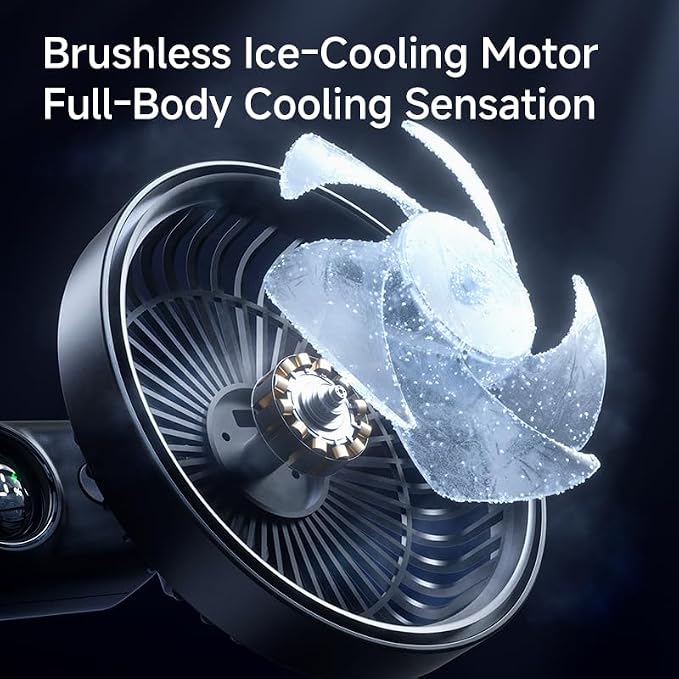 Pelidox Car Fan for Backseat - 3 Speeds 360° Rotation Dual Head USB Back Seat Cooling Fan Kids Baby Quiet Fan with LED Display for Almost Vehicle Jeep Van RV Truck