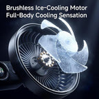 Pelidox Car Fan for Backseat - 3 Speeds 360° Rotation Dual Head USB Back Seat Cooling Fan Kids Baby Quiet Fan with LED Display for Almost Vehicle Jeep Van RV Truck