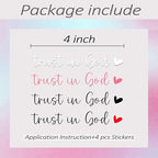 4 x Trust in God Rear View Mirror Decal,Car Stickers for Women, Jesus Car Decal,Rearview Mirror Sticker,Car Window Decal,Vanity Mirror Decal,Affirmation Sticker,Water Bottle,Tumblers Sticker