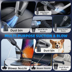 PATO Cordless Handheld Vacuum Cleaner, a Vacuum Cleaner for Small Cars, with Powerful Suction, Equipped with a 1800 mAh high-Capacity Battery,Black