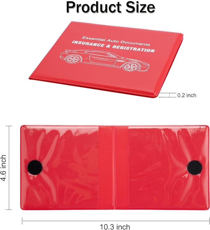Car Registration and Insurance Card Holder, Vehicle Glove Box Car Organizer, Interior Car Accessories for Documents, Cards, License - 2 Pack