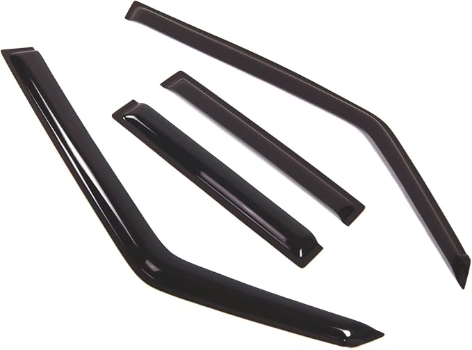 WD2-326 Dark Smoke 4 Pcs Set Window Visor (Outside Mount) Deflector Rain Guard Compatible with 1992-2000 Mitsubishi Montero