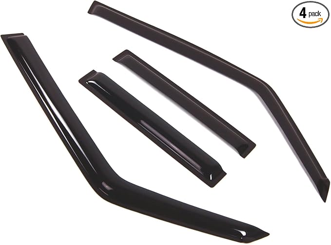 Outside Mount Window Vent Visors Rain Guards Compatible with Mitsubishi Montero 1992-2000 | Side Window Wind Deflectors Rain Shields | Smoke Tinted, 4 Pcs Set, DGWV-326