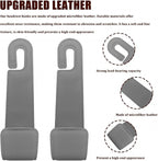 Car Seat Headrest Hooks, Purse Hook for Car, Automotive Headrest Handbags Holder, Auto Accessories Leather Seatback Organizer Hanger for Hanging Purses Bags Coats (Gray, 1PCS)