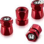 Tire Valve Stem Caps for Honda Metal Car Wheel Air caps Auto Valve Stem Caps Accessories 7 Pcs (red)