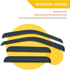 Window Visor Rain Guards Compatible with 1999-2016 Ford F250/F350/F450 Super Duty Super Crew Cab Front+Rear Window Wind Deflectors Vent Visors Shades for Truck Accessories Tape-On 4pcs