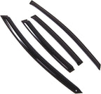 WD2-771B2 Dark Smoke 4 Pcs Set Window Visor (Outside Mount) Deflector Rain Guard Compatible with 2017-2018 Kia Forte Sedan