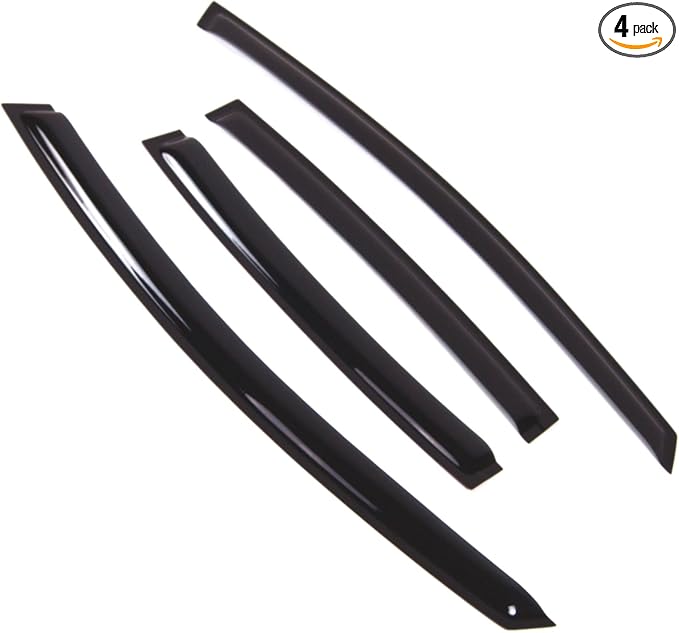 Outside Mount Window Vent Visors Rain Guards Compatible with Kia Forte Sedan 2014-2016 | Side Window Wind Deflectors Rain Shields | Smoke Tinted, 4 Pcs Set, DGWV-771