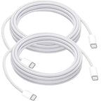10FT Long USB C to USB C Cable Compatible for iPhone 17/16/15, 17 16 15 Pro Max, Plus, 16E, 17Air Carplay Charger Cord, AirPods 4, AirPods Pro (2nd/3rd Gen) Woven Car Charging Charger Cord 2pack