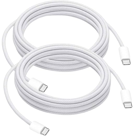10FT Long USB C to USB C Cable Compatible for iPhone 17/16/15, 17 16 15 Pro Max, Plus, 16E, 17Air Carplay Charger Cord, AirPods 4, AirPods Pro (2nd/3rd Gen) Woven Car Charging Charger Cord 2pack
