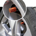 Tire Valve Stem Caps for Car Tires Air Caps Cover 8 Pack Corrosion Resistant Premium Alloy Leak-Proof Universal for SUV Truck Motorcycle Bike Orange