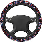 Memorial Day Patriotics Steering Wheel Cover Forth of July America 250 Anti-Slip,Sweat Absorption Universal 15 inch Steering Wheel Covers Cute car Accessories for Women