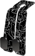 Car Seat Headrest Hook, Universal Leather Cute Hanger Holder Hook, Storage Organizer Interior Accessories for Purse Bags Handbag Black White Cats