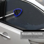 Windshield Cleaning Tool, Car Window Cleaner, Windshield Cleaner with 4 Washable Reusable Microfiber Pads and Extendable Handle, Auto Glass Wiper Cleaning Kit Universal for Car (Blue)