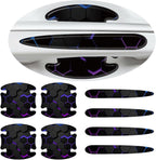 3D Texture Car Door Handle Protector ，Anti-Scratch Waterproof Paint Protection Film, Car Door Bowl Guard Sticker，Universal Vehicle Exterior Decoration Accessories (Purple B)