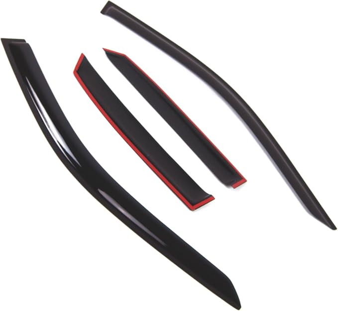 WD2-774 Dark Smoke 4 Pcs Set Window Visor (Outside Mount) Deflector Rain Guard Compatible with 1994-2002 Audi A8