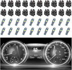 20PCS Car LED Dash Lights - Super Bright Instrument Cluster Light Bulbs with T5 37 74 LED Bulbs & Twist Lock Socket - Universal 12V L-ED Lights for Car Interior Accessories (White)