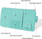 1 Pack Car Sun Visor Organizer, Sunglasses Holder for Car Sun Visor, Auto Interior Accessories Pocket Organizers Can Store for Sunglasses, Documents, Cards, Pen, Drivers License (Blue)