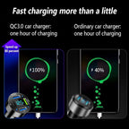 Car Charger 66W Super Fast Charging with USB PD&QC 3.0(Voltmeter&LED Lights) Universal Quick Charge for 12-24V Car Cigarette Lighter Plug,Compatible with iPhone 14 13 12,S22 S21 S20,iPad(Black)