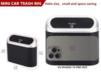 Mini Car Trash Can with Lid, Small Car Garbage Can, Cute Leakproof ABS Car Trash Bin, Car Accessories for Interior, Garbage Bin for Car, Home, Office with 120pcs Trash Bags Black/Silver