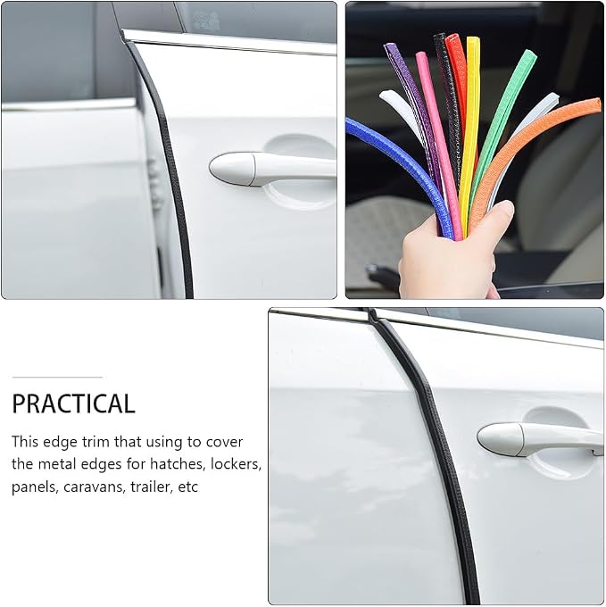 Car Door Edge Guards Rubber U Shape Edge Trim Seal Strips Protector Car Door Edge Protection for Car Auto Vehicle 10M