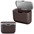 Car Trash Can with Lid - 2-in-1 Leather Top Car Garbage Can & Storage Box | Leakproof, Waterproof Hanging Auto Trash Bin for Back of Seat, Door, SUVs, Trucks, Sedans Brown