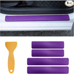 4 PCS Car Door Sill Protectors, Anti Scratch Carbon Fiber Auto Threshold Cover Strips, Decorative Door Entry Edge Scuff Sticker Universal for Most Vehicles, Car Accessories (Purple 3D)