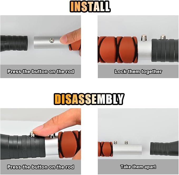 27" Snow Brush and Ice Scrapers for Car Windshield and Window, Detachable Winter Snow Remover Ice Shovel Tool with Ergonomic Foam Grip & No Scratch Bristles, Car Accessories for Truck SUV (Orange)