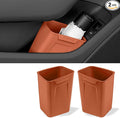 Car Interior Storage Box, Black Silicone Door Side Organizer with Umbrella Holder and Trash Can, Vehicle Accessory (Orange)