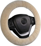 3Pcs/Set Pure Wool Fur Furry Steering Wheel Cover, Soft Fluffy Handbrake Cover Gear Shift Cover for Women Car SUV Truck Australia Sheepskin Accessories