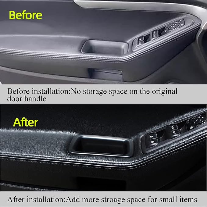 Front Row Door Organizer Compatible with Ford Explorer 2011 2012 2013 2014 2015 Armrest Storage Tray Phone Container Handle Pocket ABS Tray Insert Glove Pallet