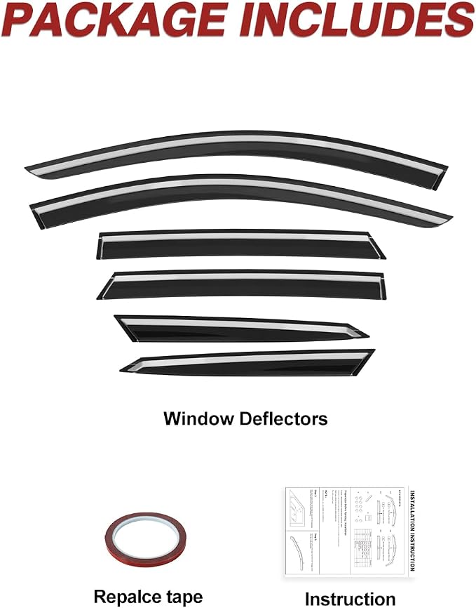 6pcs Outside-Mount Window Rain Guards Fit for Kia Sportage 2023 2024 2025 2026,Extra Durable Window Visors Wind Deflector Dark Smoke Vent Shades Car Tape-on 6-pcs with Thicker