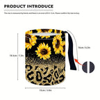 Portable Reusable Waterproof Car Trash Bin, Multipurpose Vehicle Organizer, Road Trip Essentials (Sunflower)
