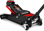 DNA Motoring Floor Jack 4 Ton (8000 lbs) Capacity, Fast Lift Low Profile Hydraulic Trolley Jack, Steel Heavy-Duty Service Car Jack, Lifting Range 4.5"-20", Black, TOOLS-00308-BK