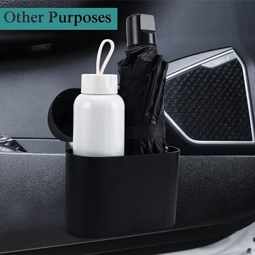 2 Pack Car Trash Can with Lid, Mini Auto Dustbin, Leakproof Vehicle Garbage Bin with 90pcs Trash Bags, Multipurpose Interior Accessories Storage Container Cute Garbage Bin for Car, Office, Home