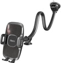 Solid Car Truck Phone Mount Holder with 14-Inch Gooseneck Long Arm, Windshield Window Mobile Holders w/Industrial-Strength Suction Cup, Anti-Shake Stabilizer Compatible All Cell Phones, Black