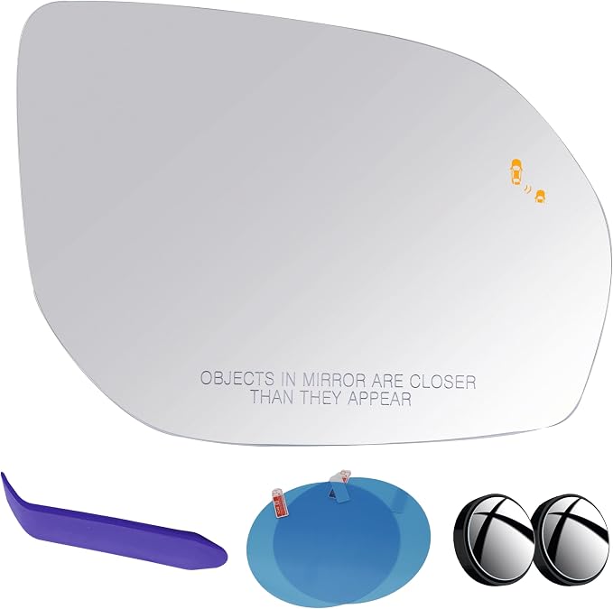 Passenger Side Mirror Glass Compatible with Hyundai Santa Fe Santa Fe XL | Compatible with Hyundai Santa Fe 2013-2018, Santa Fe XL 2019 Heated Blind Spot