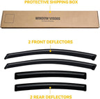 Rain Guards for 2016-2019 Chevrolet Chevy Cruze, Out-Channel Window Visor Shields Vent Deflector Shade Wind Dark Smoke 2017 2018 16 17 18 19, Tape-On Outside-Mount, 4PCS