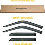 Rain Guards for 1990-1995 Toyota 4runner, Out-Channel Window Visor Shields Vent Deflector Shade Wind Dark Smoke 1991 1992 1993 1994 90 91 92 93 94 95, Tape-On Outside-Mount, 4PCS