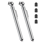 Pencil Tire Pressure Gauge 2 Pack, 10-75PSI Air Pressure Gauge with Tire Caps, Stainless Steel Body, 3 Measurements (±2% Span) for Cars, RVs, Bicycles