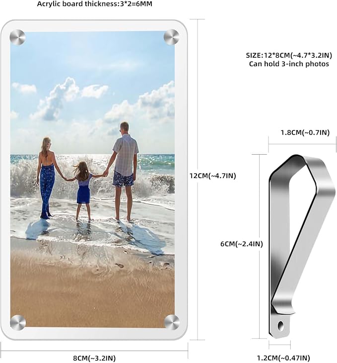 2Pcs Car Picture Holder, Suitable for car Visor, Universal for Any Vehicle Model, Show Personal or Family Photos, Great Gift for Drivers, Car Accessories, Polaroid Photo Frame, 4.7"X3.1"