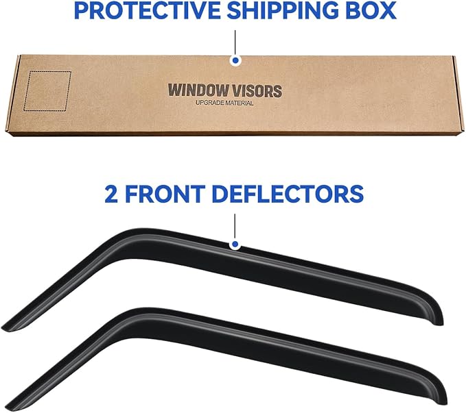 Window Visors Rain Guards for 2007-2018 Jeep Wrangler JK 2-Door, Out-Channel Window Vent Wind Deflectors Visors Shades for 07-18 Wrangler JK (2-Door ONLY)