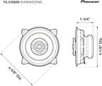 G-Series TS-G1020S 4” 2-Way Speakers (Pair) – 210W Max, Crisp Highs + Clear Vocals, Great Stock Replacement, High-Efficiency Speaker Designed for OEM Power