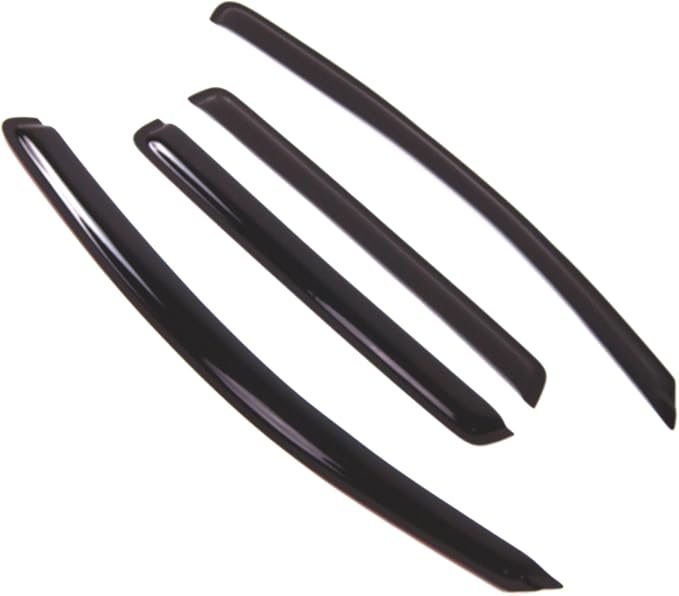 WD2-628 Dark Smoke 4 Pcs Set Window Visor (Outside Mount) Deflector Rain Guard Compatible with 2007-2012 Dodge Caliber